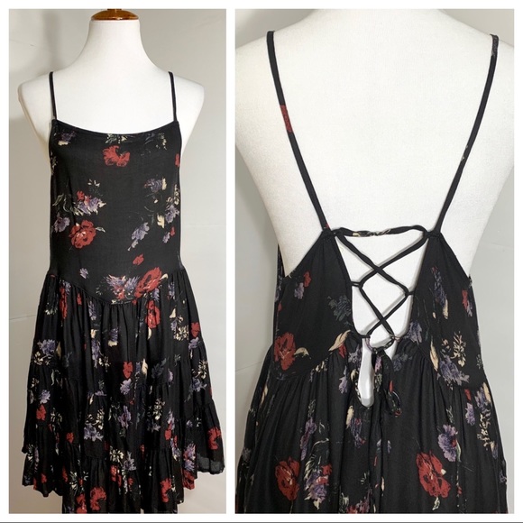 SOLD-Free People Floral Corset Skater Slip Dress - Picture 3 of 8
